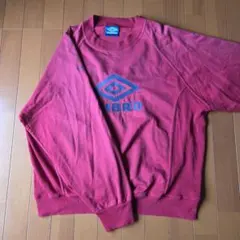 UMBRO フロント&バックロゴありアンブロ スウェット レッド Lサイズ