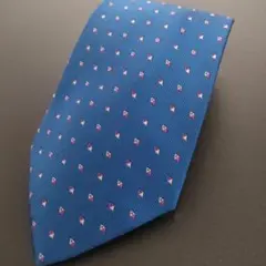 美品 ラルフローレン シルク100 ネクタイ ブルー×柄 R03