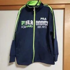 FILA フルジップジャージ ネイビー/ライム