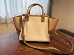 FRAY I.D ホワイト✖️ブラウン コンビバッグ