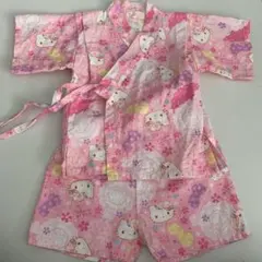 ハローキティちゃん　女の子用甚平 80 オシャレ　サンリオ可愛いピンク