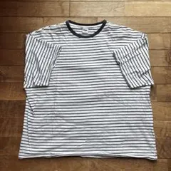 FIRST DOWN ボーダーT Lサイズ　サンドウォーター