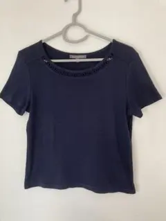 [ローラアシュレイ]ネイビー 半袖Tシャツ Lサイズのサムネイル