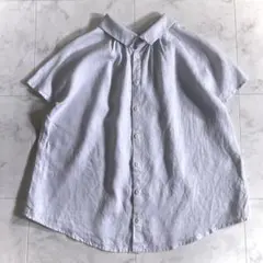 美品 フォグリネンワーク リネン 2WAY ブラウス フレンチスリーブ 