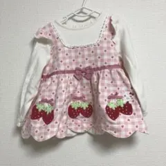 汚れあり　クーラクール　いちご柄ピンクトップス 90サイズ