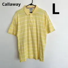 キャロウェイゴルフ メンズ 半袖ポロシャツ 黄色 L爽やか 綿 速乾
