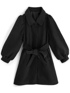 GRL リボンベルト付きボリュームスリーブステンカラーコート[ze676]