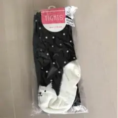 新品　未使用　タイツ　猫ちゃんタイツ　ドット柄
