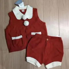 新品 キッズ 赤 ベスト サンタコス クリスマス 120