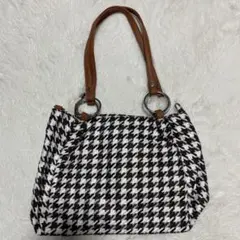 千鳥柄バッグ ブラウン ショルダーバッグ