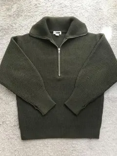 H BEAUTY&YOUTH フレンチメリノ 畦ハーフジップ ニット
