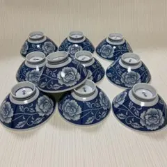 ご飯茶碗　青牡丹　10客