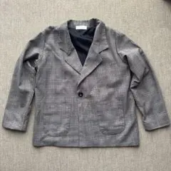 む*ぎ様 グレー系チェック テーラードジャケット