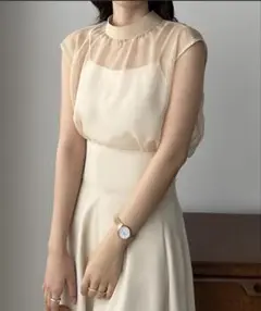 Louere ノースリーブシアーブラウス