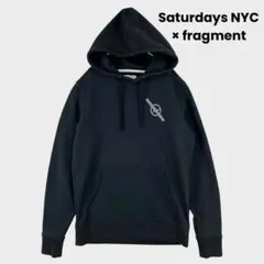 Saturdays NYC × fragment 黒 ロゴパーカー フーディ　Sのサムネイル