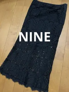 NINE レース　タイトスカート　ブラック