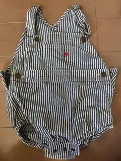 ストライプ柄オーバーオール 80 4/30まで