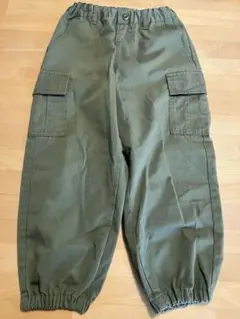 GU キッズ カーゴパンツ カーキ 120cm