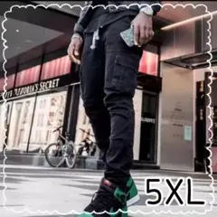 デニムパンツ　ストレッチ　スキニー　ジーパン　ジーンズ　ブラック　5XL