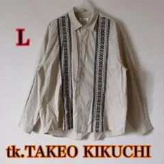 TK. TAKEO KIKUCHI 刺繍入り キューバシャツ オーバーサイズ Lのサムネイル