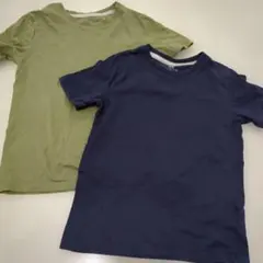 H&M Tシャツ 2枚セット オリーブ ネイビー　１２０cm　夏服のサムネイル