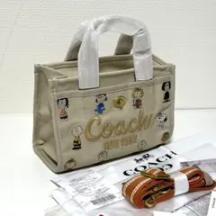 新品』COACH×ディズニー ミッキー2WAYトートバッグ キャンバスベージュ
