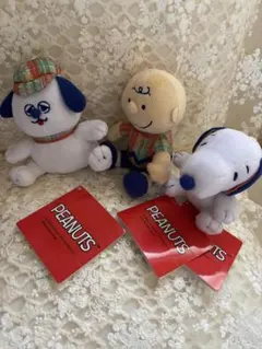 【お買い得】スヌーピーぬいぐるみ3個セット　スヌーピーサマーチェック