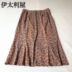 伊太利屋￼ イタリヤ ロングスカート ヒョウ柄 レオパード フレア 薄手のサムネイル