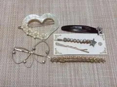 ヘアピンセット 6点 パール・ラインストーン