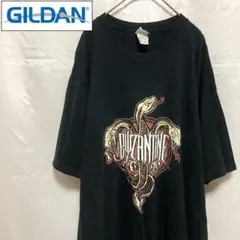 〔US古着〕スネークプリント オーバーサイズTシャツ ブラック XL