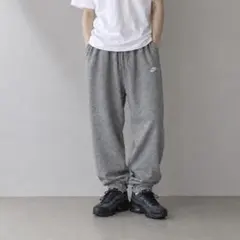 NIKE スポーツブランド 綿 コットンパンツ ジョガー 刺繍 グレー