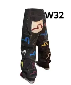 EVISU似 ワイドレッグデニム w32