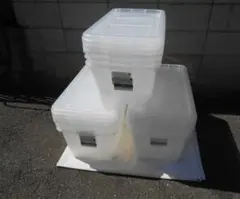中古貯水タンク 約1000リットル 透明 プラスチック製 IBCコンテナ