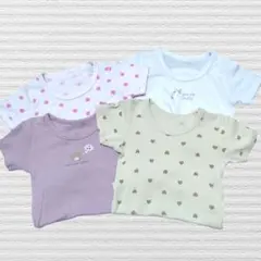 ベビー 半袖 ロンパース ボディスーツ 肌着 女の子 80