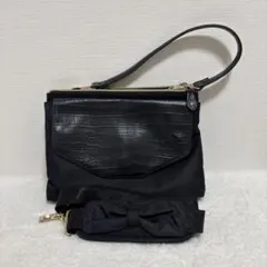 MAYAMAYA ショルダーバッグ　クロコ型押し　ナイロン　クラッチ　3way