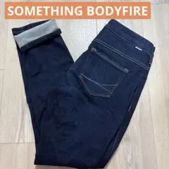 SOMETHING BODYFIREダークブルー スキニーデニム 暖デニム