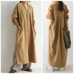 新品未使用タグ有り patterntorsoチノシャツロングワンピースミリタリー