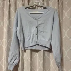 【LODISPOTTO】ライトブルー クロップドカーディガン