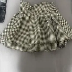 ミシェルマカロン千鳥柄柄フレアミニスカート