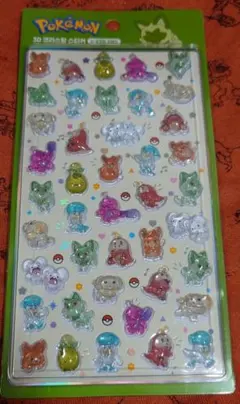 韓国3Dポケモンクリスタルステッカー　ニャオハ