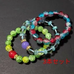 在庫処分品【2-27】◆12•10mm【3本セット】天然石デザインブレスレット