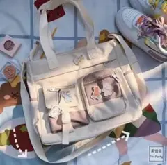 メッセンジャーバッグ ハンドバッグ ショルダーバッグ 防水 ベージュ