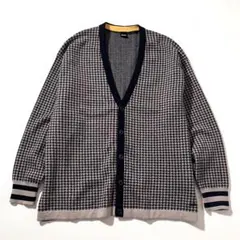 【美品】HUGO BOSS　ニット カーディガン　XXXL　千鳥柄　現行モデル