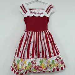 シャーリーテンプル 130cm フルーツ柄 ジャンパースカート 赤