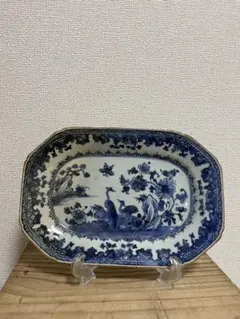 中国美術 清時代染付唐物 新渡花蝶鳥紋平皿　骨董品 唐物 中国美術 清時代染付唐物 新渡花蝶鳥紋平皿 骨董品 唐物 - メルカリ
