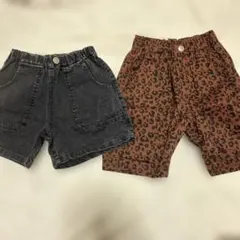 BREEZE 黒ショートパンツ 110 & ヒョウ柄 120
