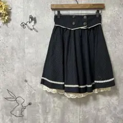 アロー/フレアスカートレース ストライプ 2WAY レースアップ フェミニン