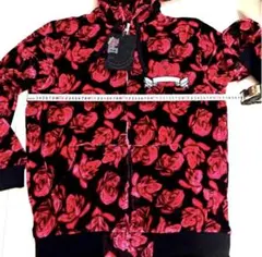 ベロア　XXL B系　訳あり未使用品　Rose black×RED
