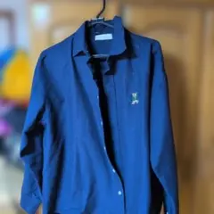 ネイビー 長袖シャツ 刺繍キャラクター