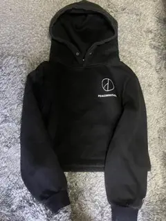 PEACEMINUSONE ブラック パーカー ショート丈